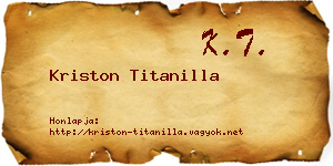 Kriston Titanilla névjegykártya